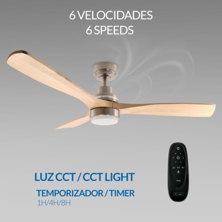 Ventilador de techo Nickel Wood Mimotec