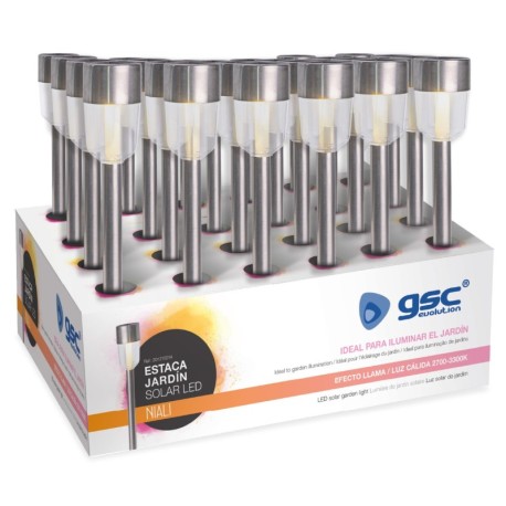 Pack-24 Estaca jardín solar LED Righa 2700-3300K IP44 GSC