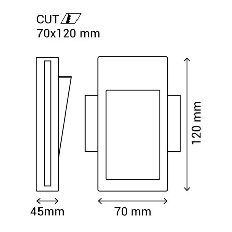 Bañador de pared Martín 2w 70x120 mm Sulion