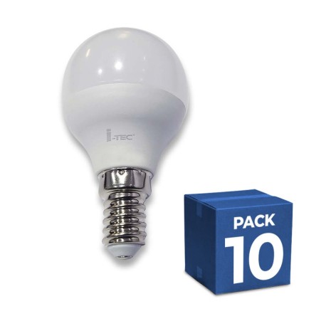 Pack-10 Bombilla LED Esférica E14 4w 300º I-TEC