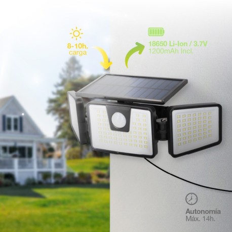 Aplique solar LED Marlo c/ sensor de movimiento y crepuscular GSC