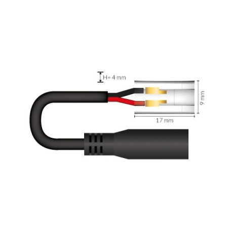 Cable conexión DC hembra + conector tira COB 8mm LDVlighting
