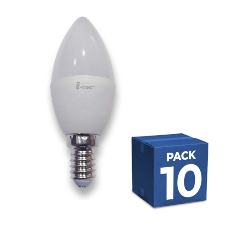 Pack-10 Bombillas LED Vela E14 4w 300º I-TEC