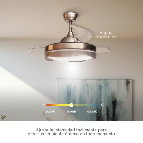 Ventilador techo Nicosia con luz CCT GSC