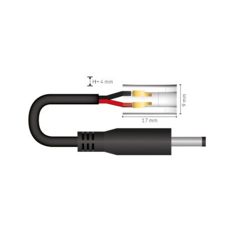 Cable conexión DC macho + conector tira COB 8mm LDVlighting