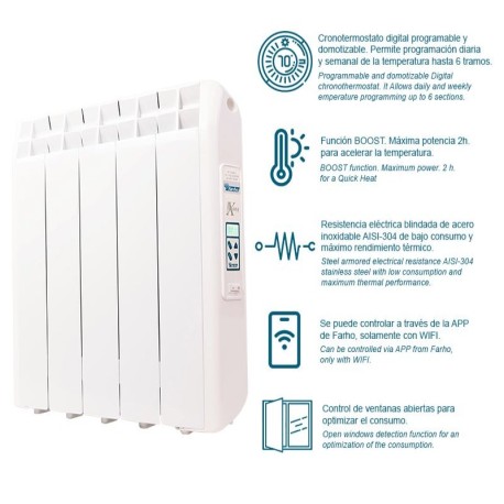 Emisor térmico de bajo consumo Xana Plus 13 elementos Farho