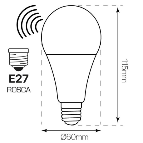 Bombilla Standard 12w sensor radar I-TEC