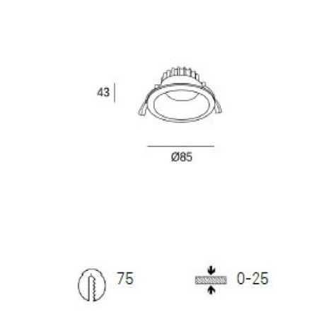 Downlight Jet Ø85mm 7w IP20/54 Forlight