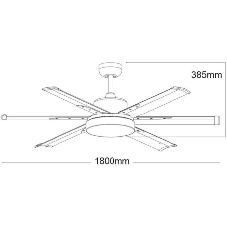 Ventilador de techo Albatross con luz 210 cm Martec