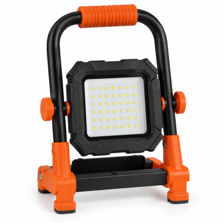 BACO Proyector LED Recargable 10W 1300 lm 6500K Negro/Naranja Ilumax