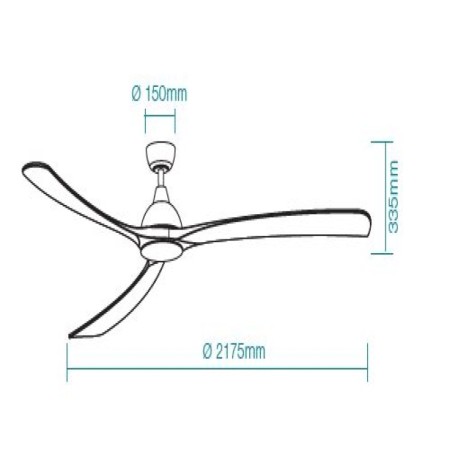 Ventilador de techo Norfolk Aero blanco sin luz wifi Ø2175mm Martec