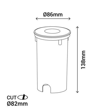 Empotrable de suelo Cobsoil 7w 2700k negro Sulion