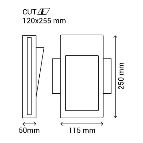 Bañador de pared Martín 2w 115x250 mm Sulion