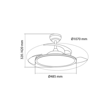 Ventilador de techo Trident 72w CCT Blanco CristalRecord