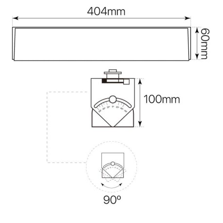 Proyector LED Track.35 carril trifásico 40w I-TEC