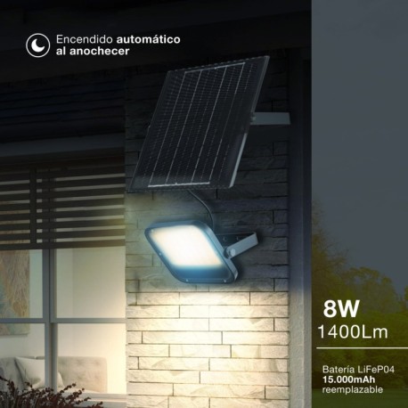 Proyector solar LED Miloha con sensor negro GSC