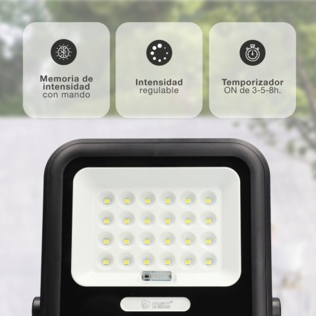Proyector solar LED Miloha con sensor negro GSC