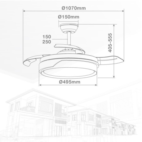 Ventilador techo Lentini CCT blanco GSC