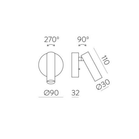 Aplique Atria LED orientable de ACB Iluminación