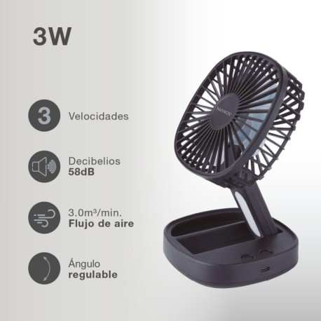 Mini ventilador de mano plegable Coober con luz USB GSC
