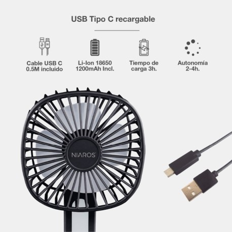 Mini ventilador de mano plegable Coober con luz USB GSC