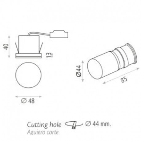 Empotrable de pared Miura blanco de ACB Iluminación