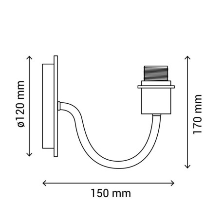 Estructura para aplique Basic E27 40w Sulion