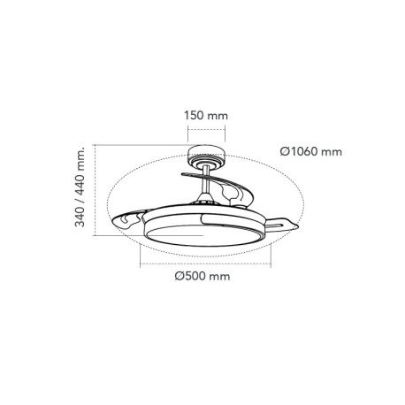 Ventilador de techo LED Movic 72w CCT CristalRecord