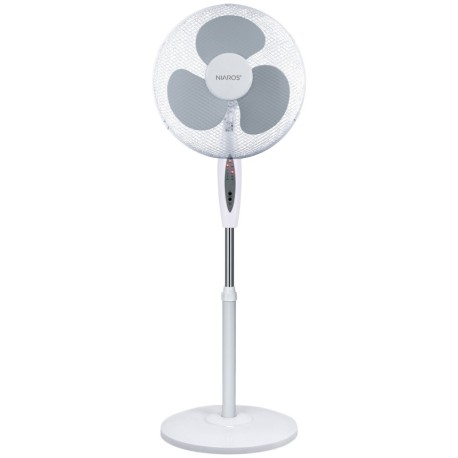 Ventilador de pie Riesi mando y temporizador Ø43cm 45W Blanco GSC