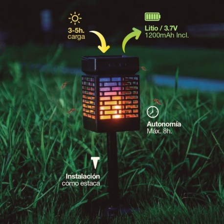 Estaca jardín solar LED Alata mata insectos 5w 1600-1800w GSC