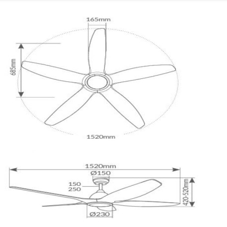 Ventilador de techo Kilwa Blanco/haya GSC