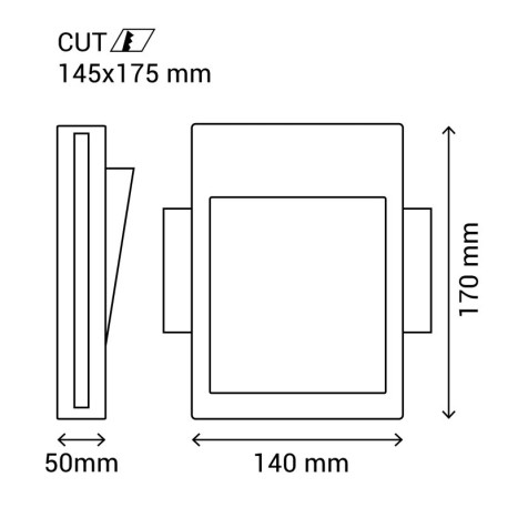 Bañador de pared Martín 2w 140x170 mm Sulion