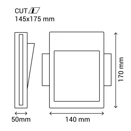 Bañador de pared Martín 2w 140x170 mm Sulion