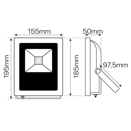 Proyector LED Concord 20w gris IP65 I-TEC