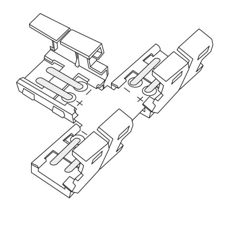 Conector T monocolor 2 pin tiras led 8mm y 10mm I-TEC