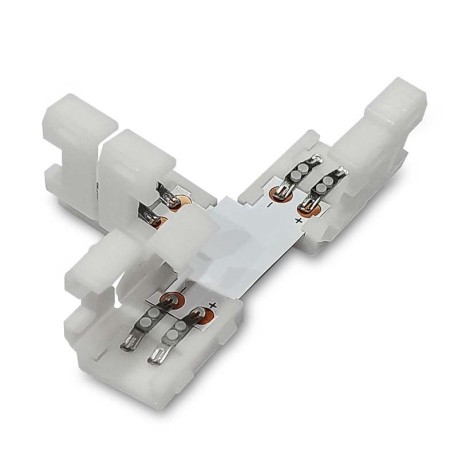 Conector T monocolor 2 pin tiras led 8mm y 10mm I-TEC