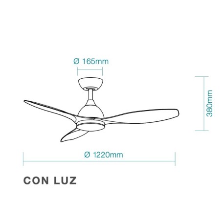 Ventilador de techo Elite DC Blanco wifi con luz Martec