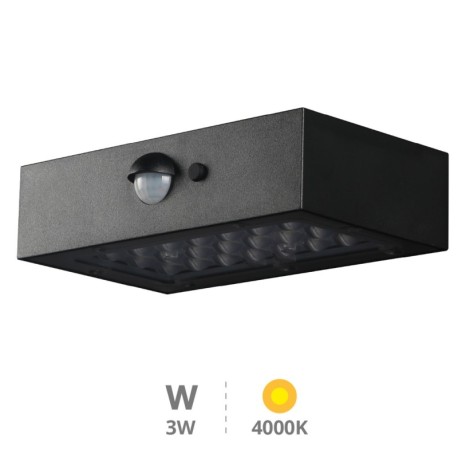 Aplique solar LED Piana c/ sensor movimiento y crepuscular GSC