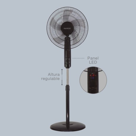 Ventilador de pie Lungra mando y temp. 50W negro GSC