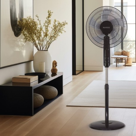 Ventilador de pie Lungra mando y temp. 50W negro GSC