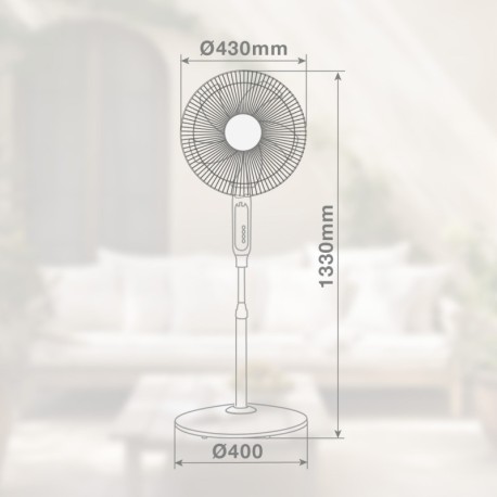 Ventilador de pie Lungra mando y temp. 50W negro GSC