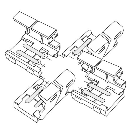 Conector X monocolor 2 pin tiras led 8mm y 10mm I-TEC