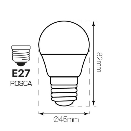 Bombilla LED Esférica E27 6w 300º I-TEC