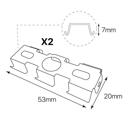 Kit sujeción a techo luminaria Office I-TEC