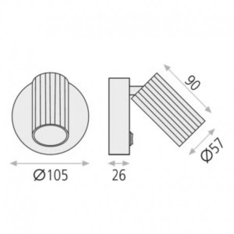 Aplique de pared Modrian GU10 1L de ACB Iluminación