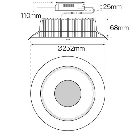 Downlight empotrable Step 30w I-TEC