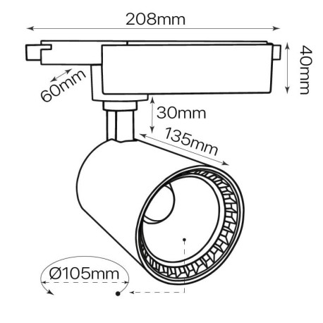 Foco proyector LED Track.12 negro I-TEC