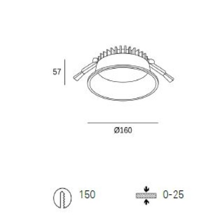 Downlight Jet Ø160mm 20.3w IP20/54 Forlight