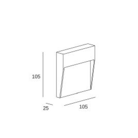 Empotrable de pared Nod Square 2.6w 3000k IP65 Forlight