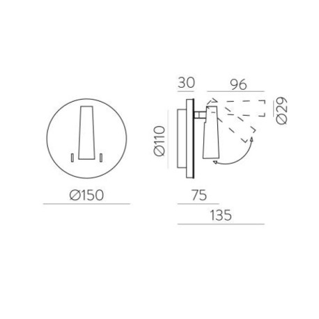Aplique de pared Panau 3000k de ACB Iluminación